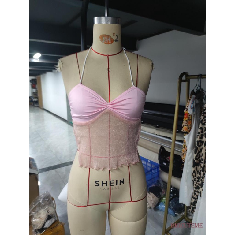 Áo Hai Dây Cổ Chữ V Màu Hồng Thời Trang Cho Nữ