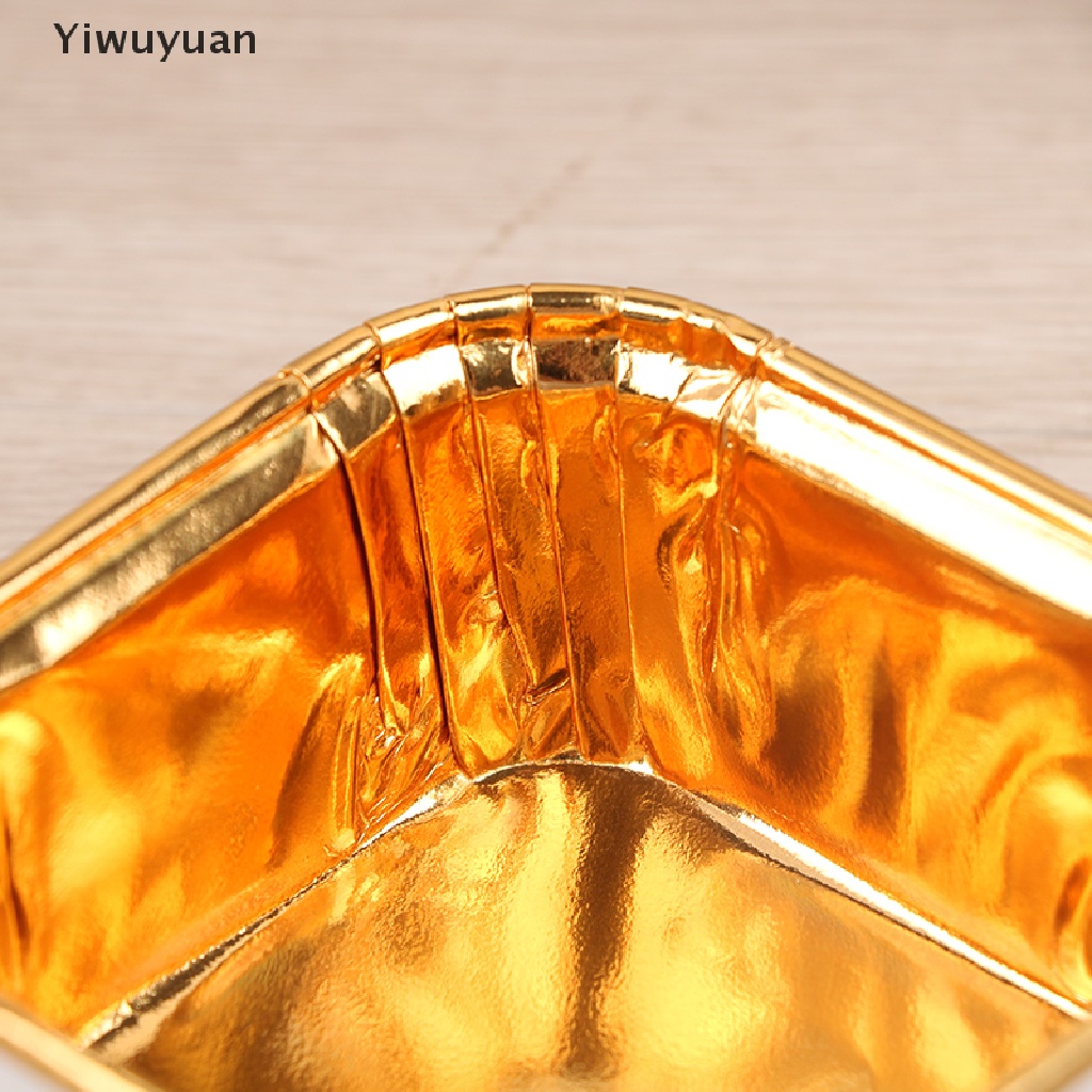 Bộ 50 Cốc Làm Bánh Cuộn Hình Vuông Bằng Vải Voan Chịu Nhiệt Độ Cao