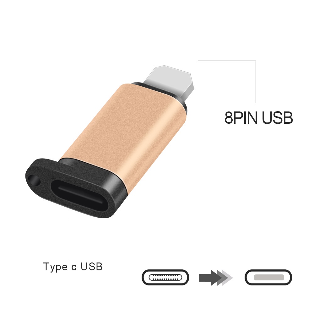 Bộ Chuyển Đổi Sạc Nhanh PD TYPE C Bằng Kim Loại Có Móc Khóa Cho iphone 7 8 X XR XSMAX 11 12 13 14 PLUS PRO PROMAX