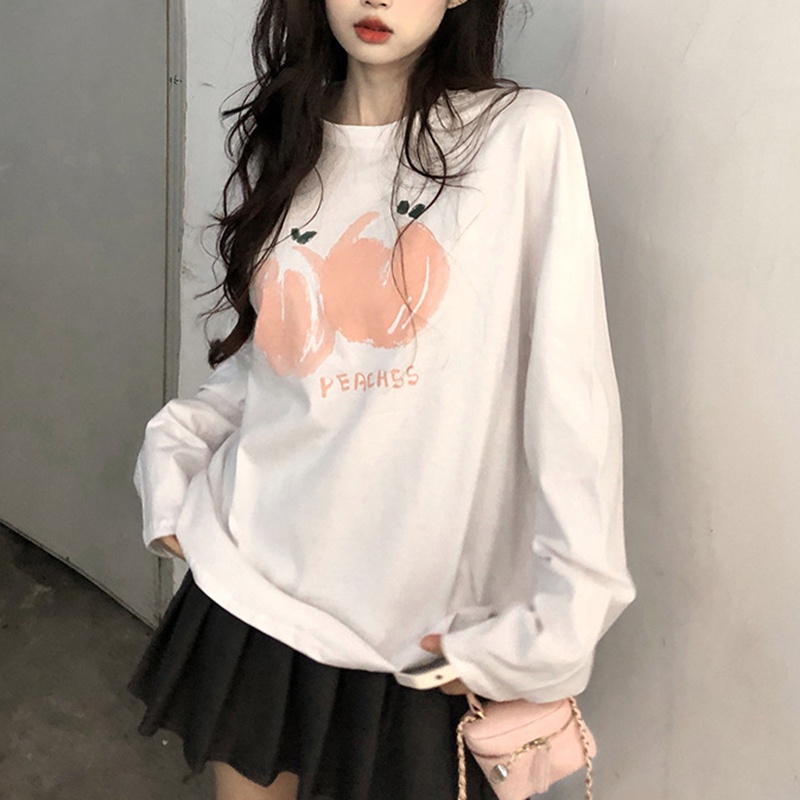 IELGY Áo Thun Dài Tay In Họa Tiết niche Phong Cách Nhật Bản Và Hàn Quốc Cho Nữ