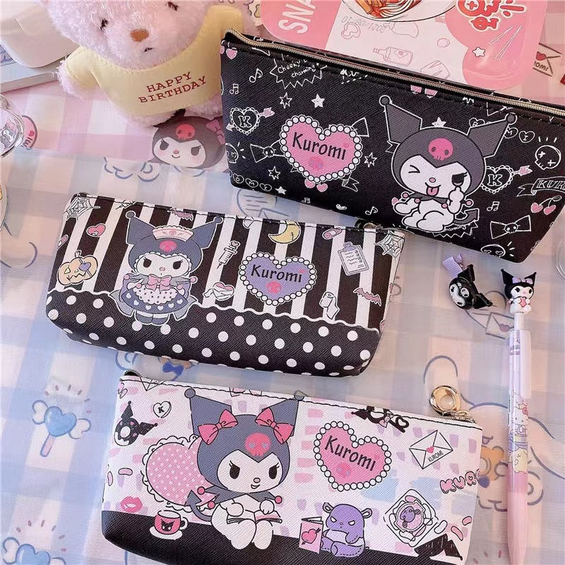 hộp bút Túi Da Đựng Bút Bi Sức Chứa Lớn Chống Nước Chống Bụi Phong Cách Nhật Bản Dễ Thương Cho Nữ đồ dùng học tập
