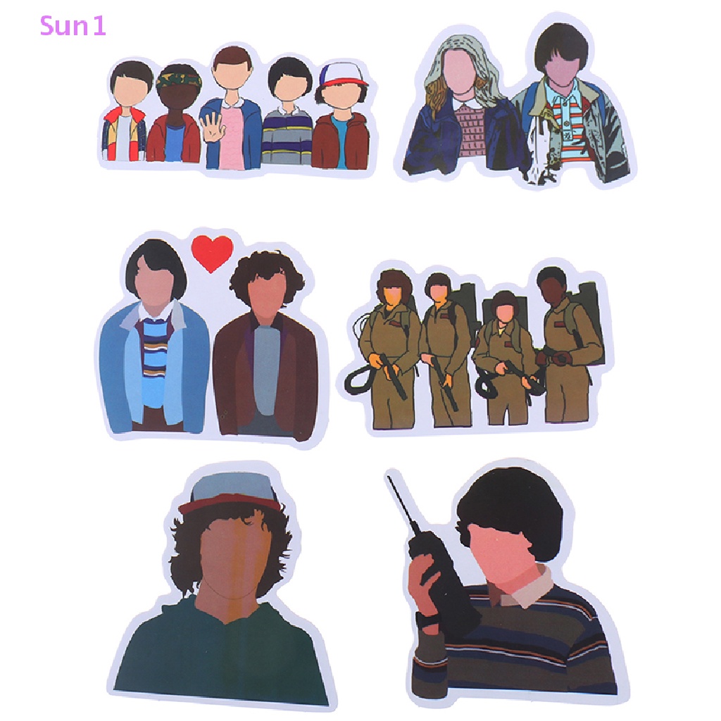 Bộ 50 Sticker Dán Trang Trí Ván Trượt / Laptop / Điện Thoại Hình Stranger Things