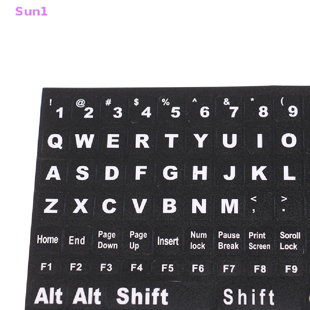 Sun1 > Miếng Dán Bàn Phím Máy Tính Trong Suốt Mờ Chữ Tiếng Anh