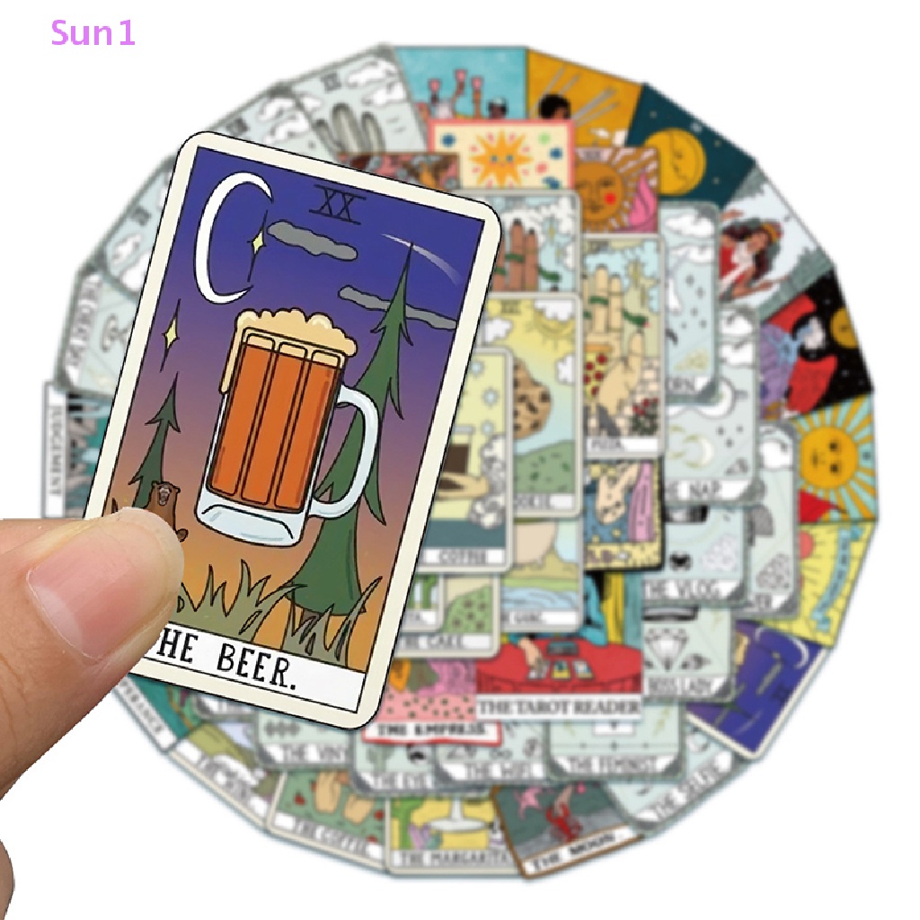 Set 50 Tấm Hình Dán Bài Tarot Chống Thấm Nước Độc Đáo