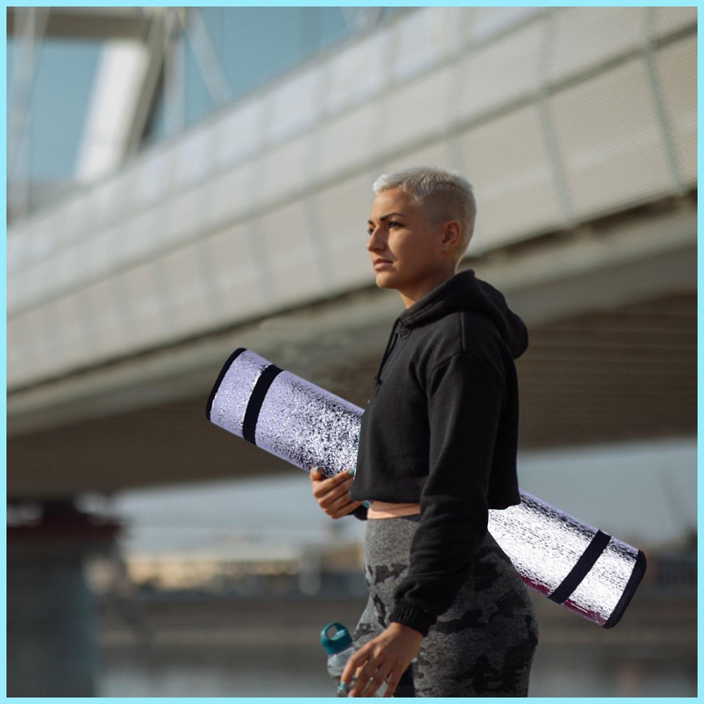 Thảm Cắm Trại 68.9x23.62inch Bằng Màng Nhôm Kèm 2 Dây Buộc Tiện Dụng