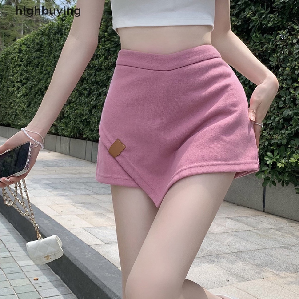 Chân Váy Mini Lưng Cao Màu Trơn Thời Trang Mùa Xuân 2023 Quyến Rũ Cho Nữ