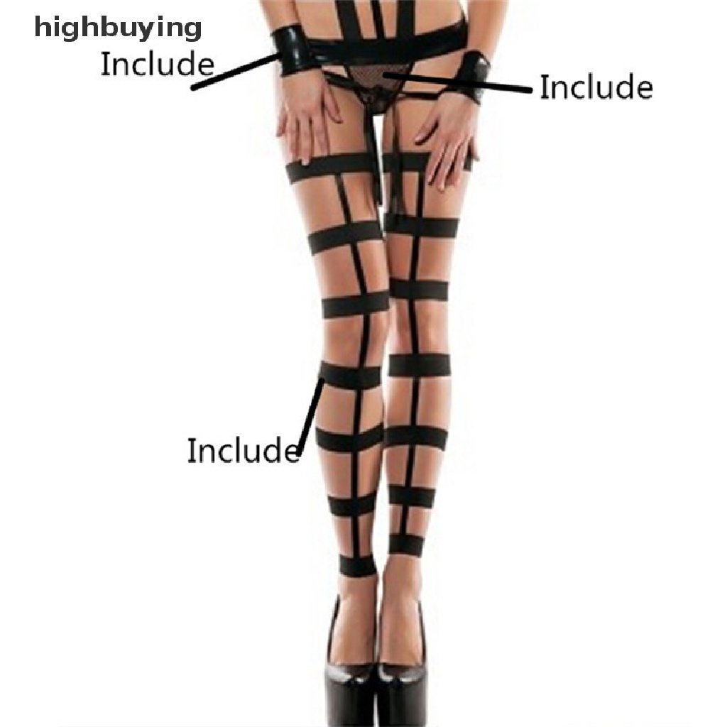 Hbvn Belle Vớ Da PU Cao Ngang Đùi Và Thắt Lưng Thời Thượng Hợp Xu Hướng Bán Chạy Cho Nữ