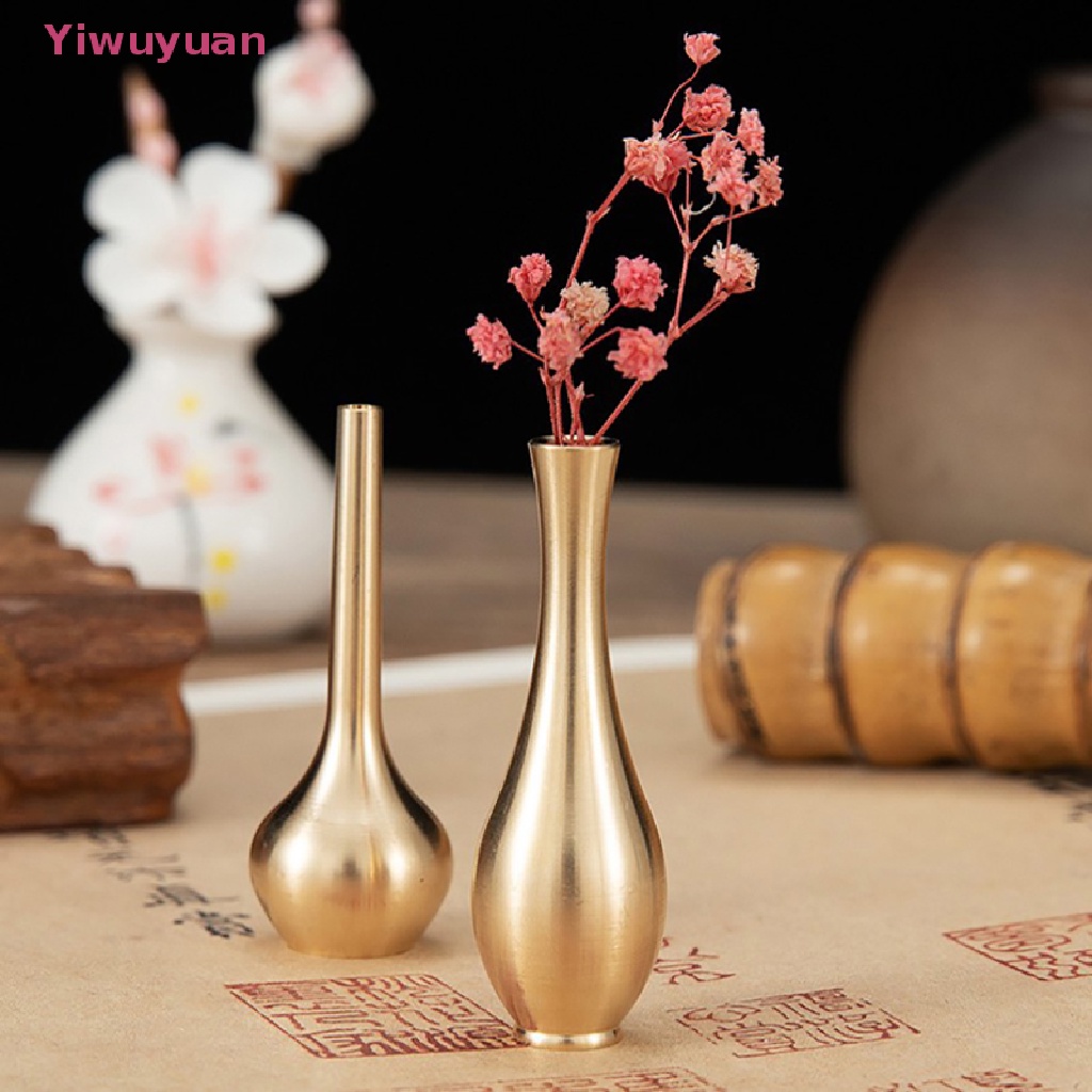 &lt;Yiwuyuan&gt; Mini Pure copper vase gold decor living room Antique vase unique flower vase New