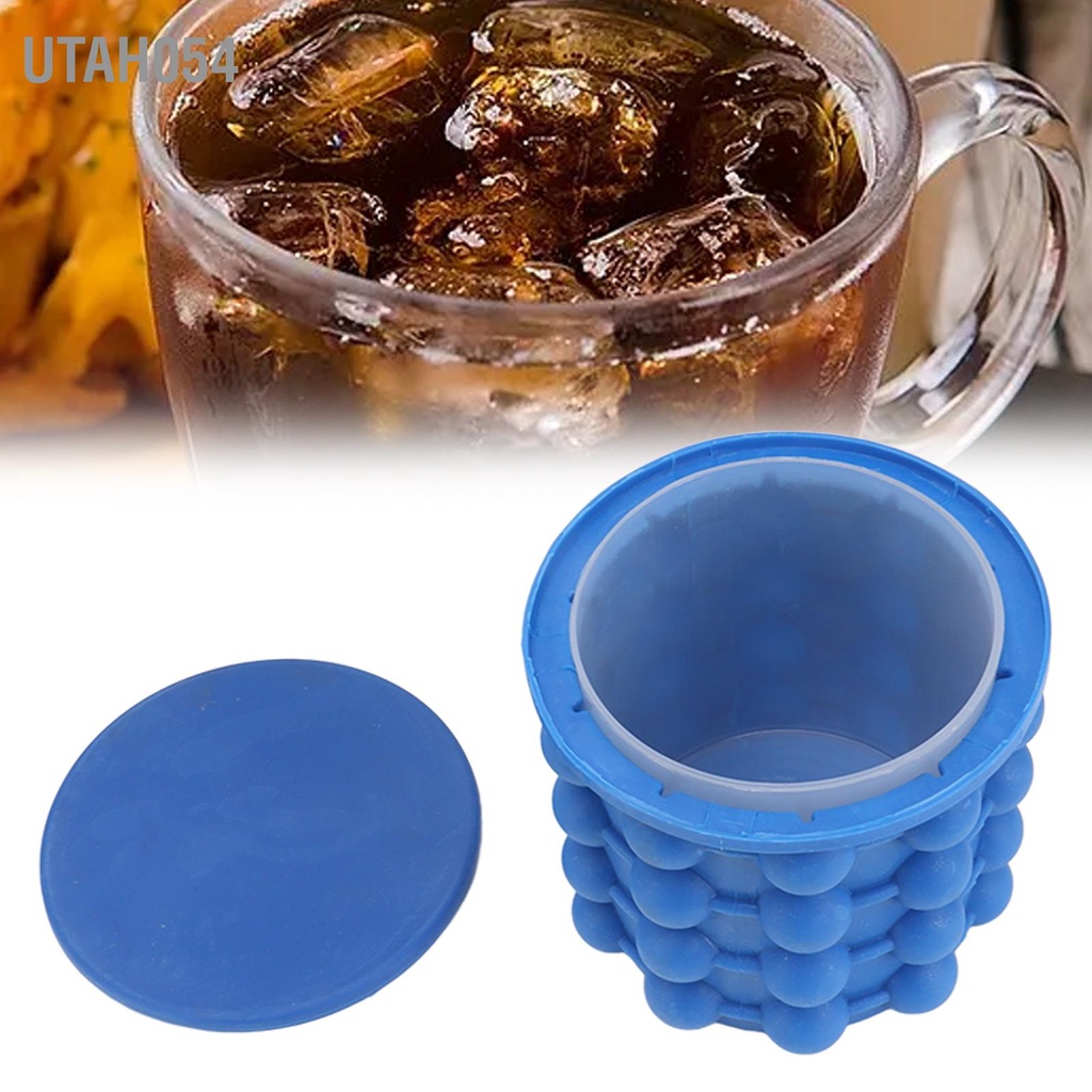 Xô Làm Đá Viên Bằng Silicone Kích Thước Lớn Có Nắp An Toàn Dành Cho Nhà Hàng