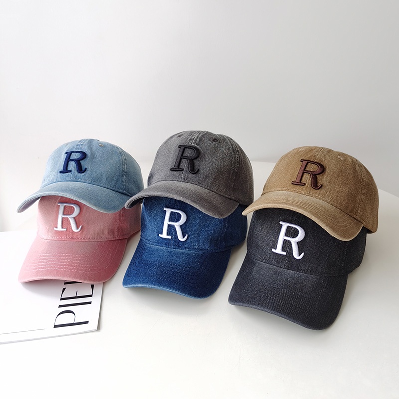 Mũ Lưỡi Trai Denim Mềm Chống Nắng In Chữ Phong Cách Đường Phố Mỹ Cá Tính