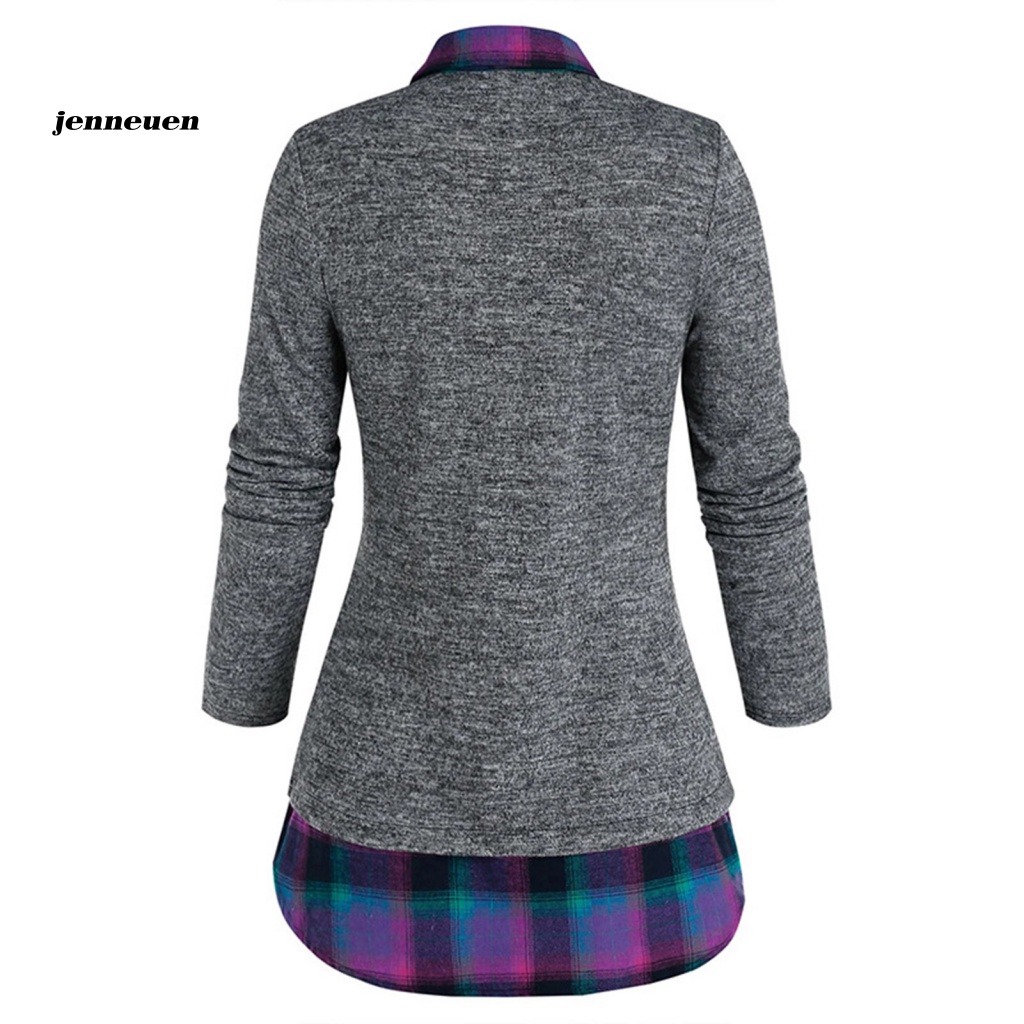 Áo Sơ Mi Dài Tay Giả Hai Lớp Phối Họa Tiết Kẻ Sọc Dáng Ôm Thời Trang Cho Nữ