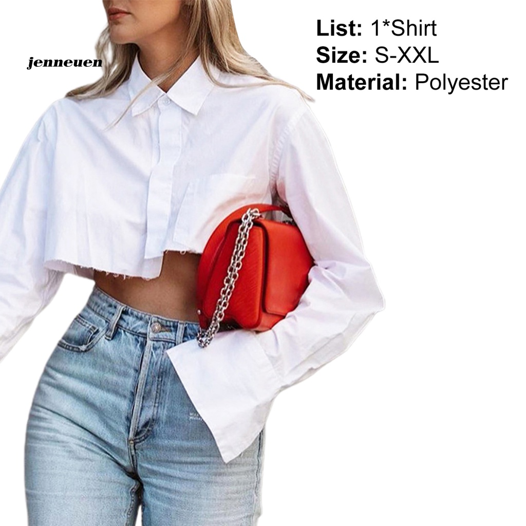 Áo Sơ Mi Ngắn Cổ Bẻ Viền Độc Đáo Thoáng Khí Thời Trang Đường Phố Cho Nữ