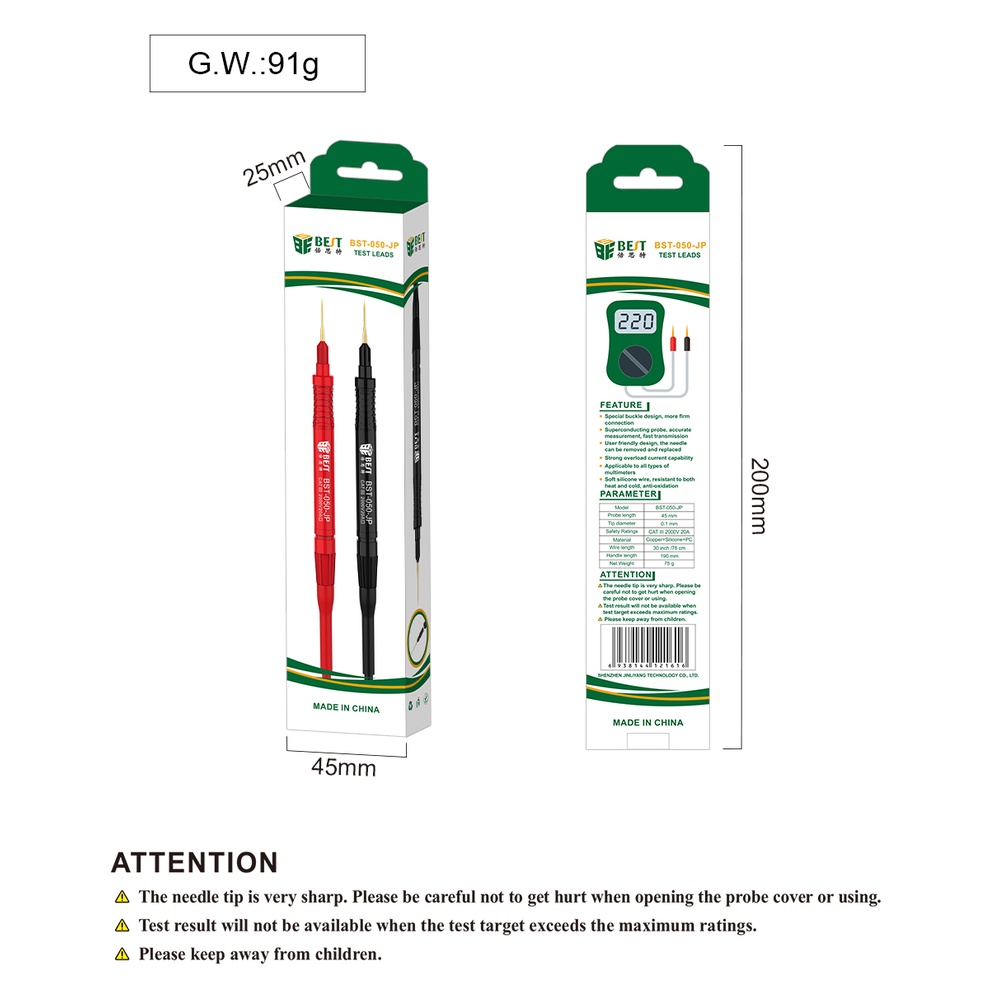 Dây Dò Thử Điện BST-050-JP CAT III 2000V 20A