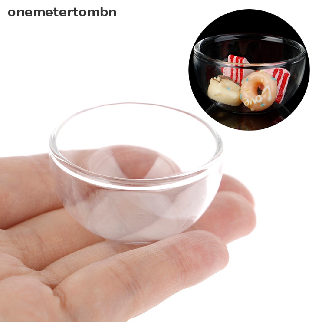 Dĩa Thủy Tinh Nhỏ Xinh Đựng Súp Đồ Chơi Búp Bê Tỉ Lệ 1 / 12