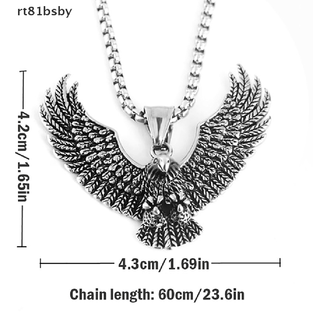 Vòng cổ Mặt Đại Bàng Bay Bằng Thép Không Gỉ Phong Cách Vintage Cho Nam