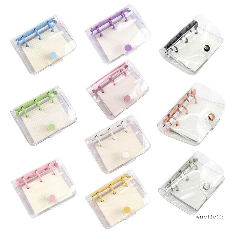 Sổ Ghi Chú Bỏ Túi 3 Lỗ Bằng PVC Trong Suốt Họa Tiết Lá Cây