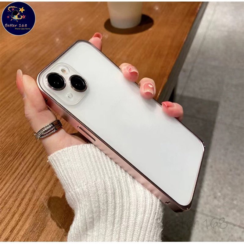 Ốp Điện Thoại Viền Nhôm Sang Trọng Cho IPhone 12 13 Pro Max 11 Pro Max