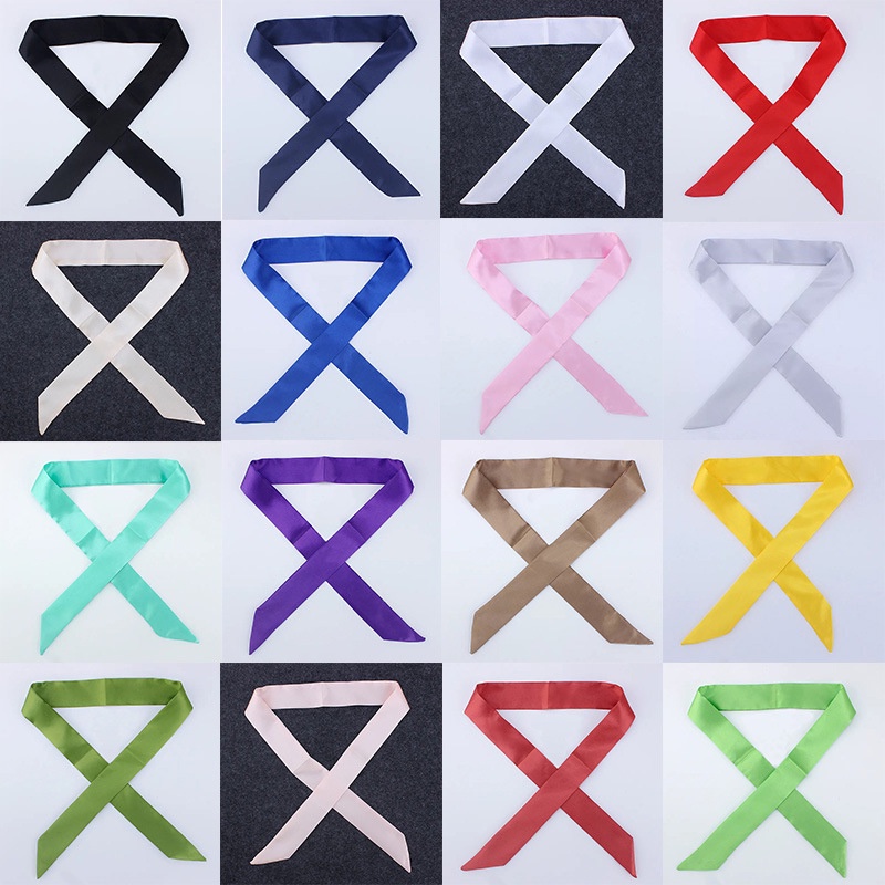 1 Cuộn Khăn Lụa Satin Dài Màu Trơn Thời Trang