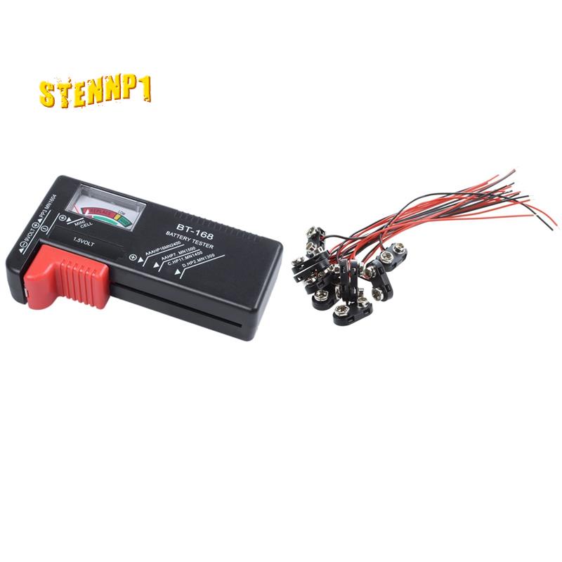 Set 10 Kẹp Pin 9V Hình Chữ T BT168 Bằng Nhựa Cứng Màu Đen Thông Dụng