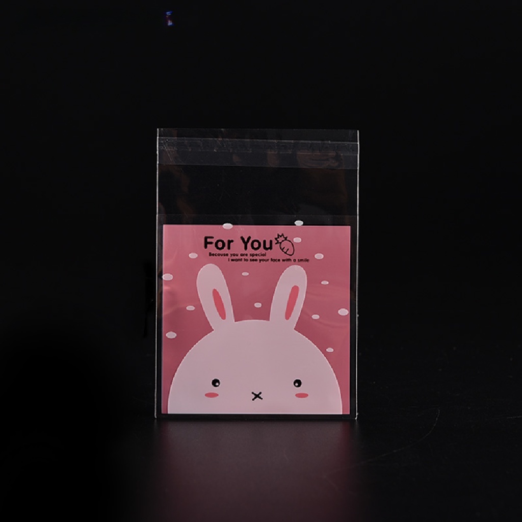 Set 100 Túi Trong Suốt Họa Tiết Đáng Yêu Đựng Bánh Kẹo Tiện Lợi HSU