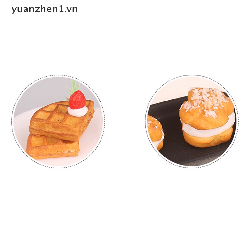 1 Bộ Mô Hình Bánh Waffle Mini Cho Nhà Búp Bê