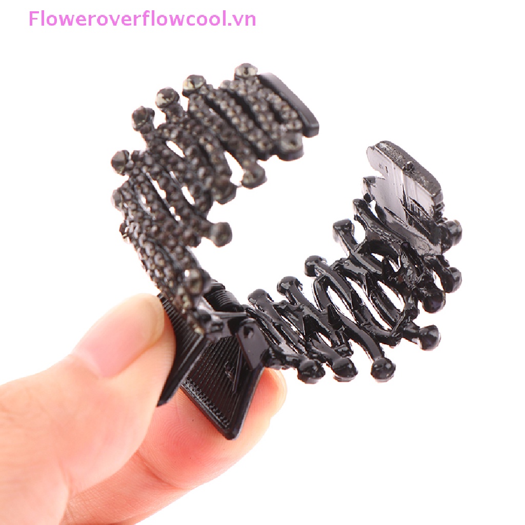 Fofc Kẹp Tóc Càng Cua Đính Đá Ngọc Trai Giả Cố Định Tóc Đuôi Ngựa Cao Bán Chạy