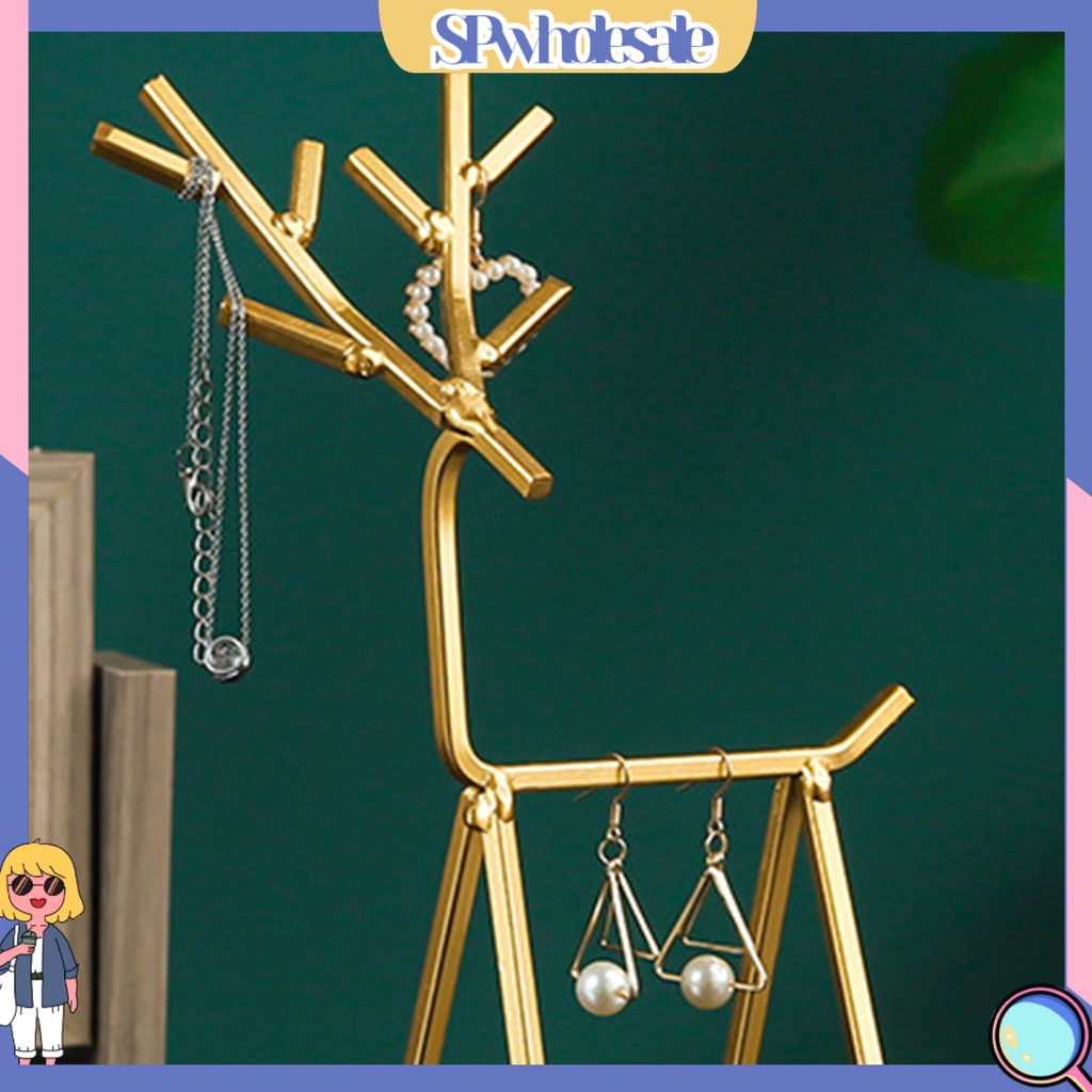 <SPwholesale> Giá Đỡ Trưng Bày Bông Tai Bằng Sắt Hình Hươu Đa Năng Thời Trang Cho Phòng Ngủ