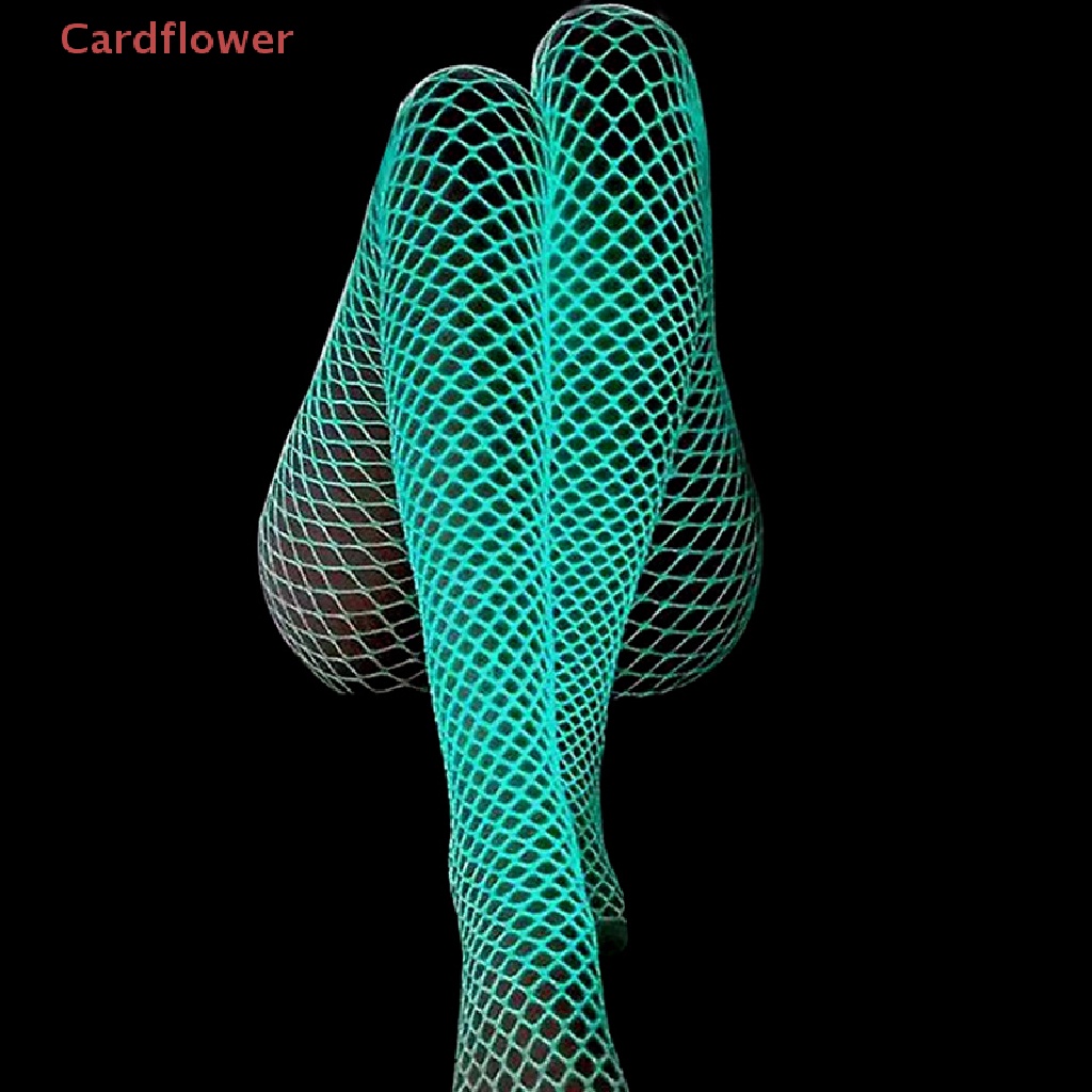 &lt; Cardflower &gt; Quần Tất Lưới Phát Quang Trong Bóng Tối Cạp Cao Dành Cho Nữ Mới