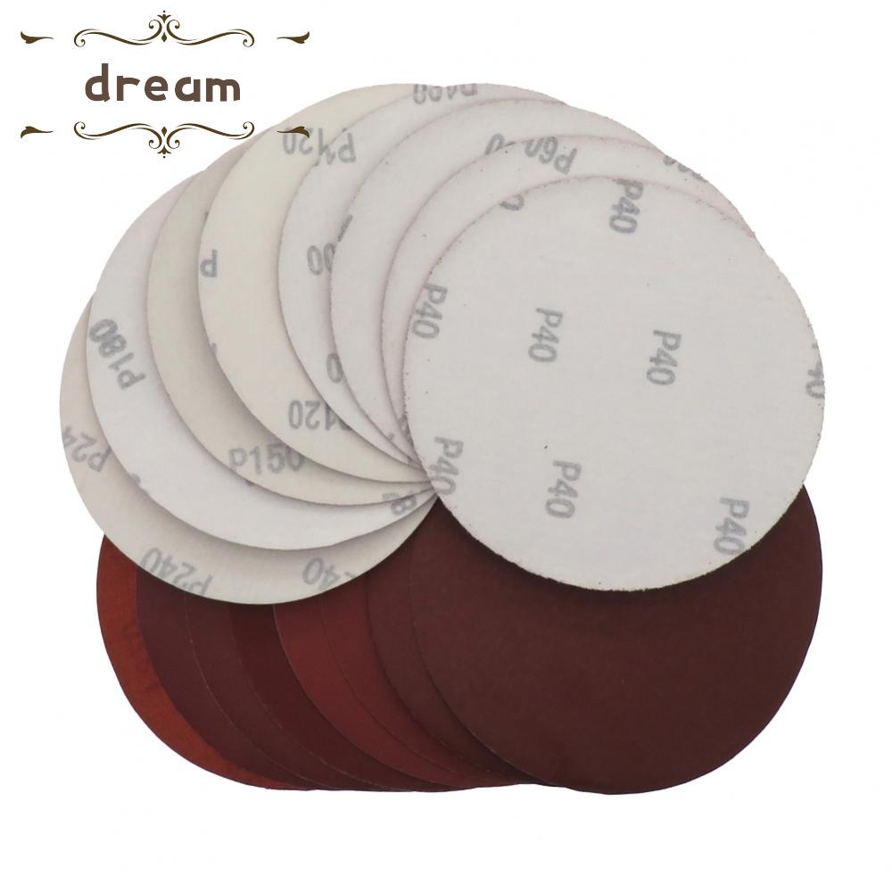 【DREAMLIFE】Sandpaper Polishing Round 125mm 20Pcs 40-2000Grit 5Inch Alumina Flocking