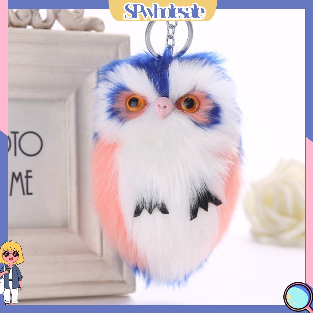 <SPwholesale> Móc Khóa Hình Cú Đính Lông Nhân Tạo Dễ Thương