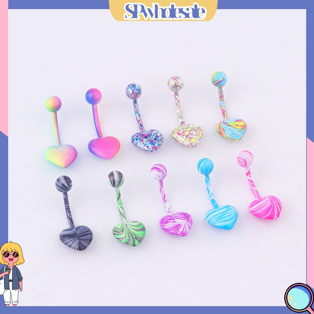 <SPwholesale> Set 5 / 10 Khuyên RốN NhiềU MàU SắC