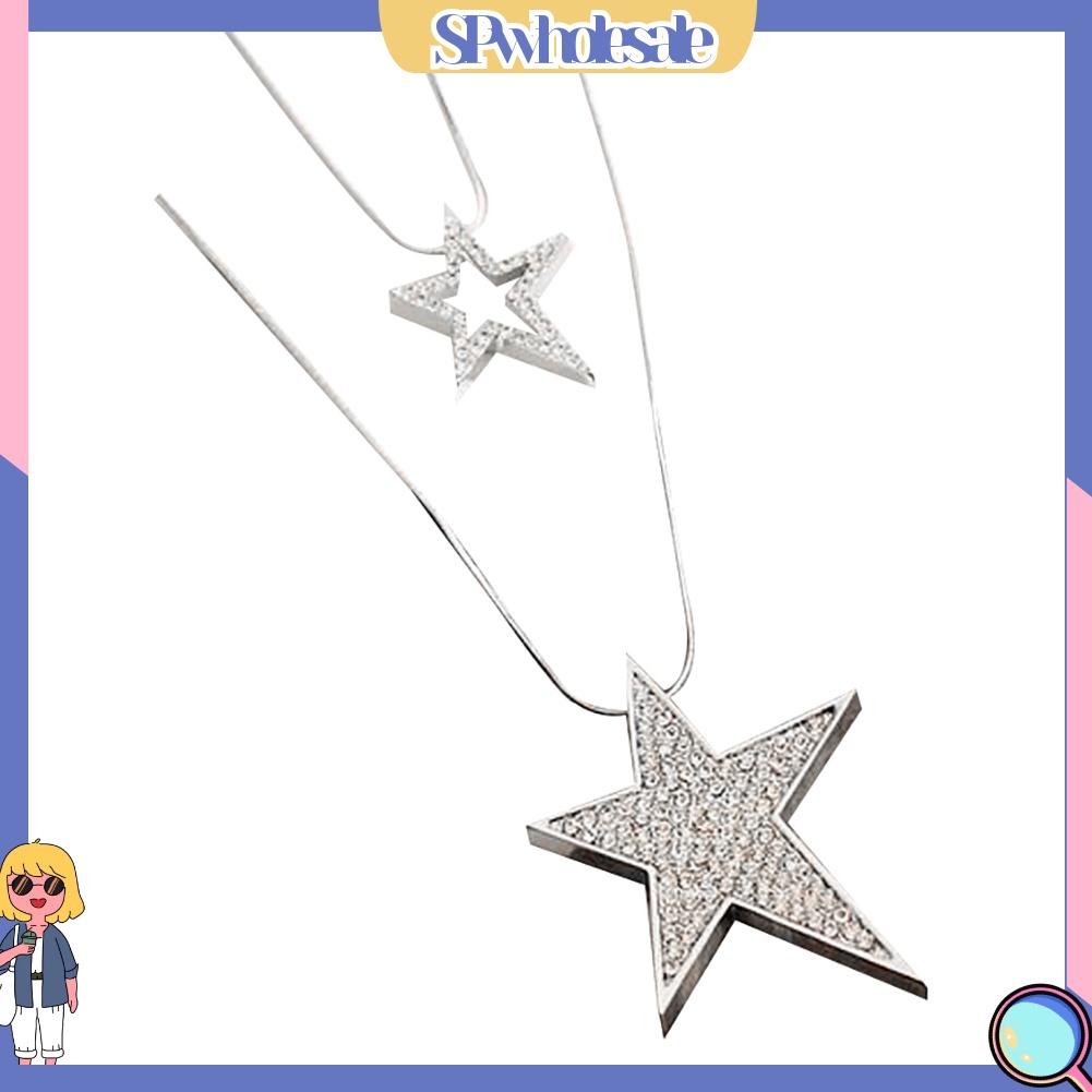 &lt;SPwholesale&gt; Vòng cổ Nhiều Tầng Hình Ngôi Sao Đính Đá Thời Trang Dành Cho Nữ