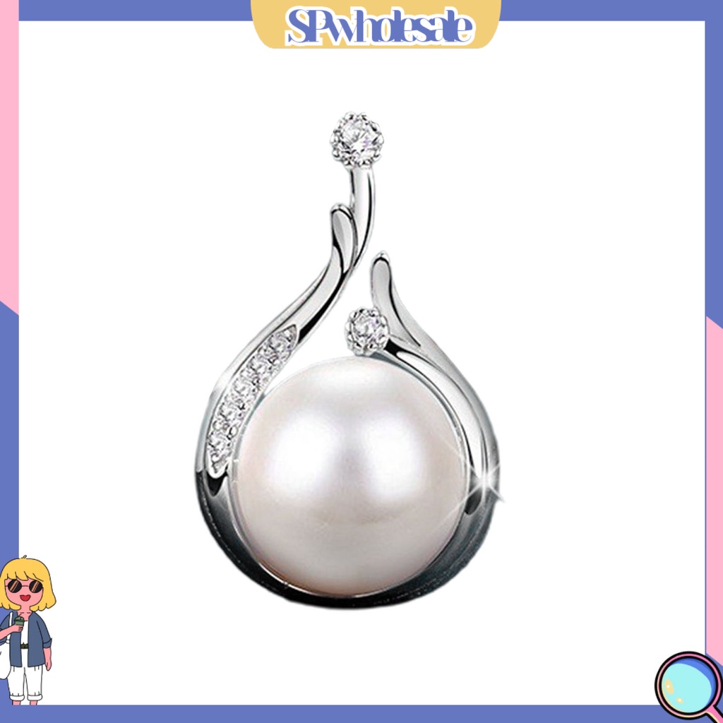 &lt;SPwholesale&gt; Vòng cổ Mặt Hình Giọt Nước Đính Ngọc Trai Nhân Tạo Lấp Lánh