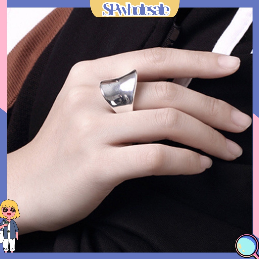 <SPwholesale> Nhẫn Hợp Kim Mạ Bạc Kiểu Dáng Đơn Giản Thời Trang