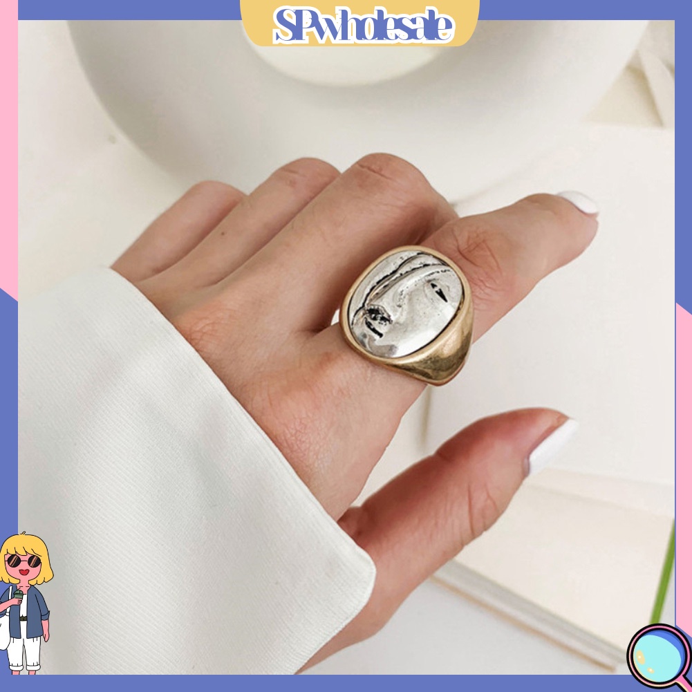 <SPwholesale> Nhẫn Hình Chân Dung Tròn Phong Cách Vintage Cho Nữ