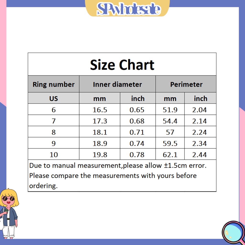 <SPwholesale> Nhẫn Nữ Đính Đá Zircon Phong Cách Âu Mỹ Cổ Điển Sáng Bóng Trang Trí Đám Cưới