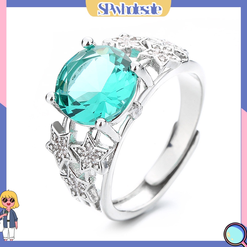 <SPwholesale> Nhẫn Hở Hình Ngôi Sao Năm Cánh Đính Đá Thời Trang Cho Nữ