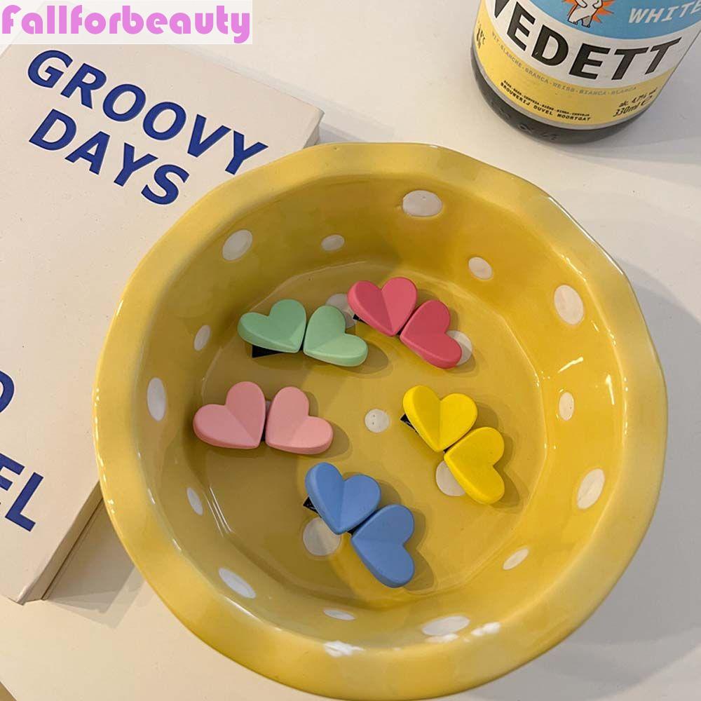 Kẹp Tóc Nhựa Acrylic Màu Kẹo Hình Trái Tim Dễ Thương Phong Cách Hàn Quốc