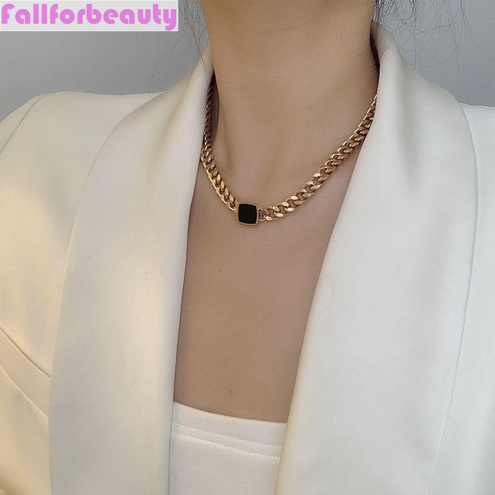 Dây Chuyền / Vòng Tay Mặt Vuông Đơn Giản Thời Trang Unisex