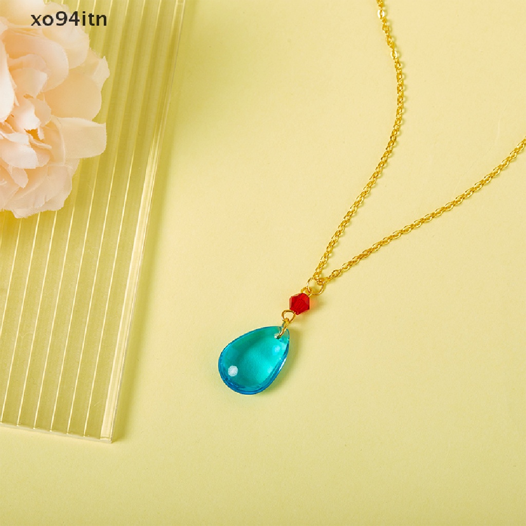 Vòng cổ Mặt Đá Hình Giọt Nước Màu Xanh Dương Dùng Hóa Trang