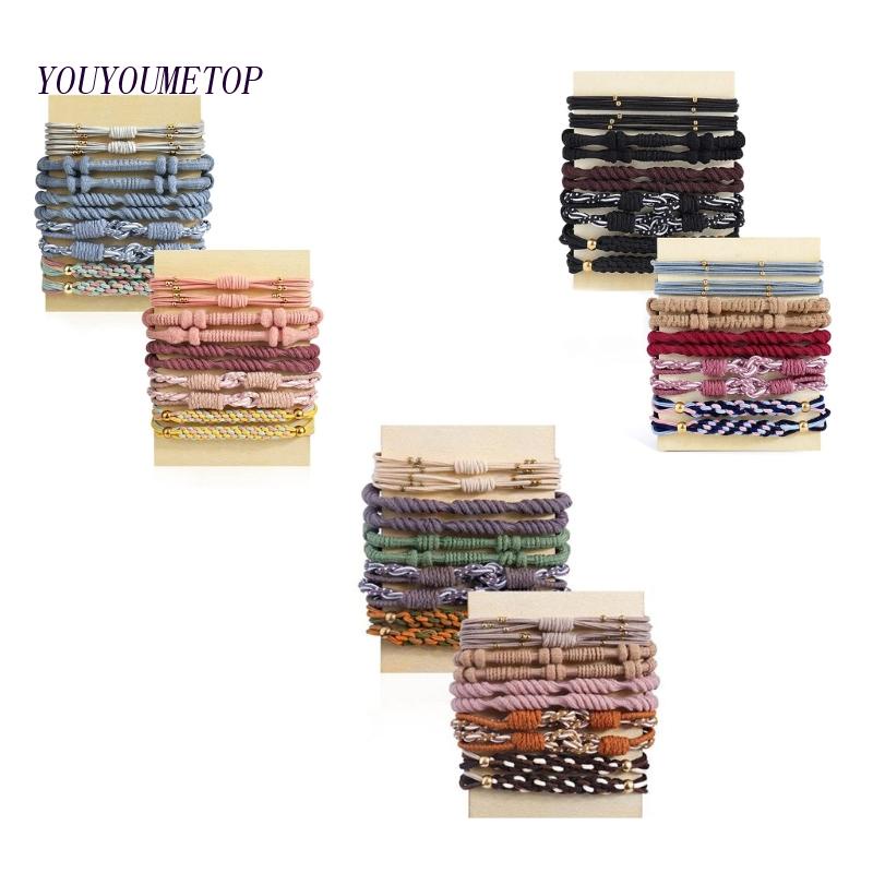 Set 20 Dây Cột Tóc Co Giãn Phong Cách Boho Thời Trang Cho Nữ