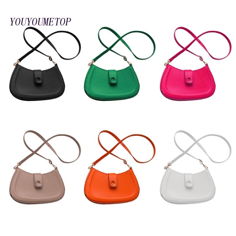 Túi Đeo Chéo Da PU Màu Trơn Thời Trang Cho Nữ