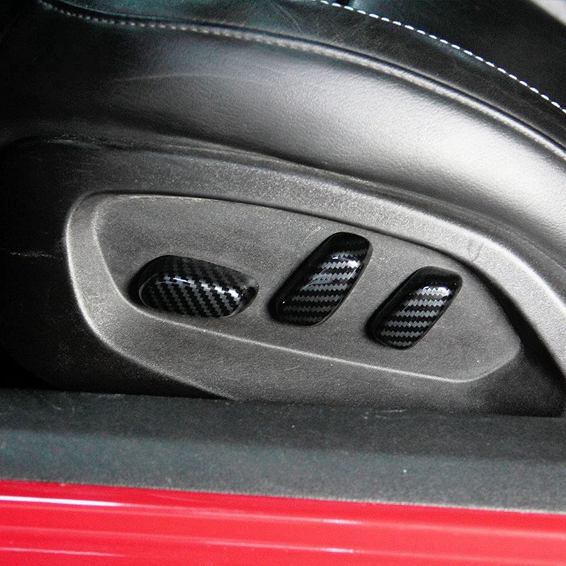 Set 6 Vỏ Bọc Nút Điều Chỉnh Ghế Ngồi Bằng ABS Sợi Carbon Cho Chevrolet Corvette C7 2014 2015 2016 2017 2018 2019