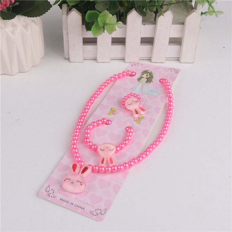 Bộ Trang Sức 3 Món Họa Tiết Hoạt Hình Dễ Thương Dành Cho Bé Gái