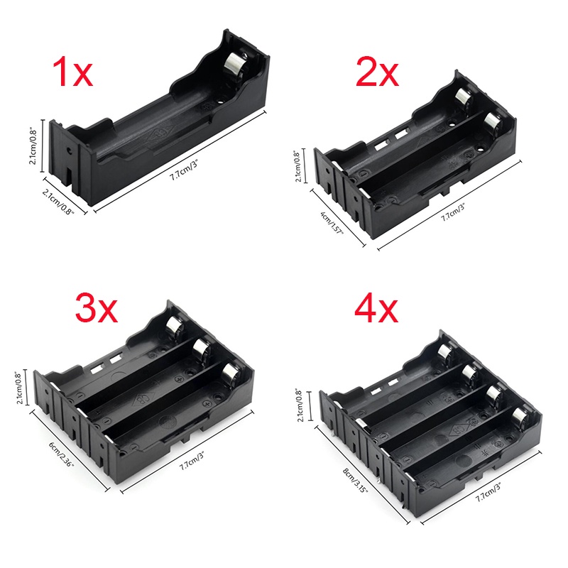 Mới Hộp Đựng pin Dự Phòng abs 18650 1x 2x 3x 4x 18650 1 2 3 4 pin
