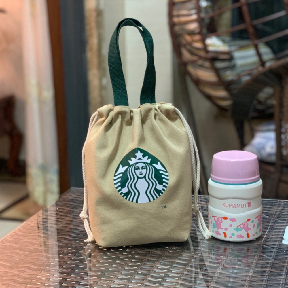 Túi Vải Canvas Starbucks Đựng Hộp Cơm Trưa