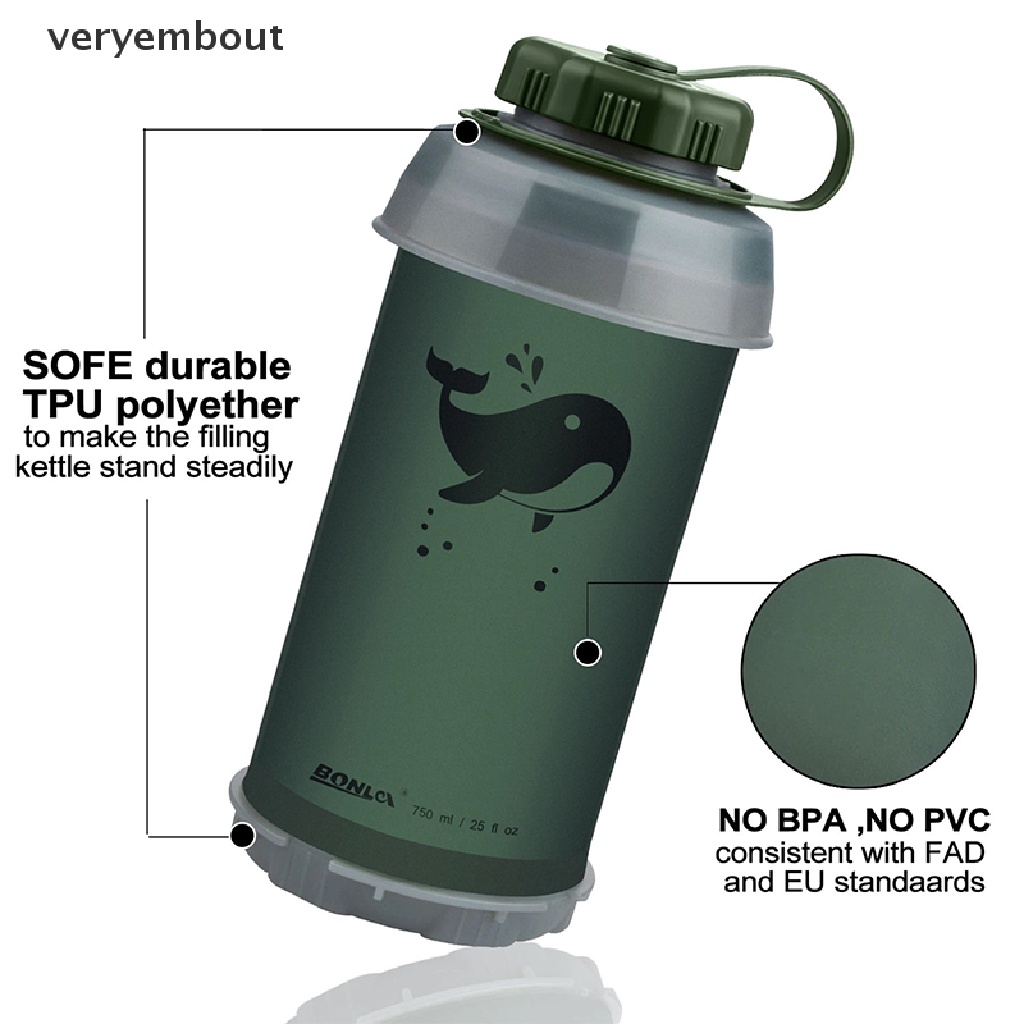 Bình Nước Thể Thao Mềm 750ml Có Thể Gấp Gọn Tiện Lợi