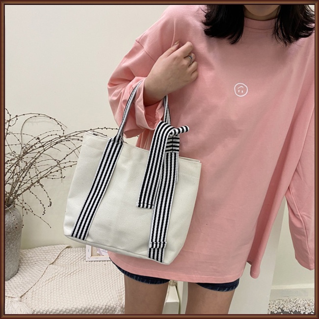 Túi Xách Canvas Cỡ Lớn Phối Màu Tương Phản Thời Trang Cho Nữ