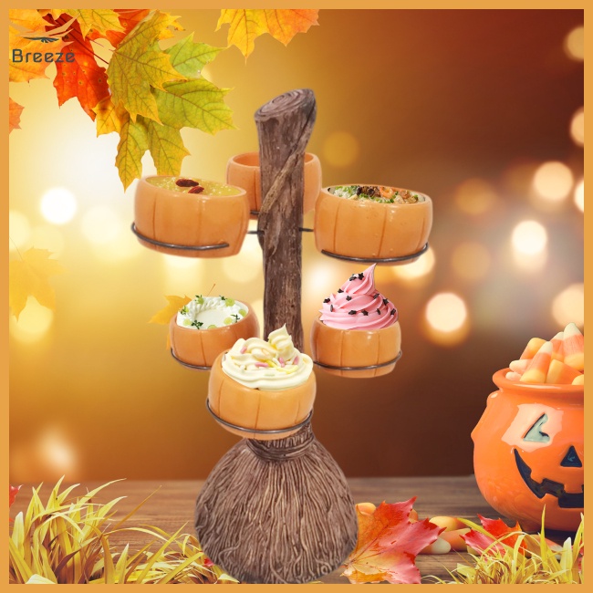 Giá Đỡ Bát Ăn Tráng Miệng / Kẹo / Salad Hình Bí Ngô Bằng Nhựa Resin Phong Cách Halloween