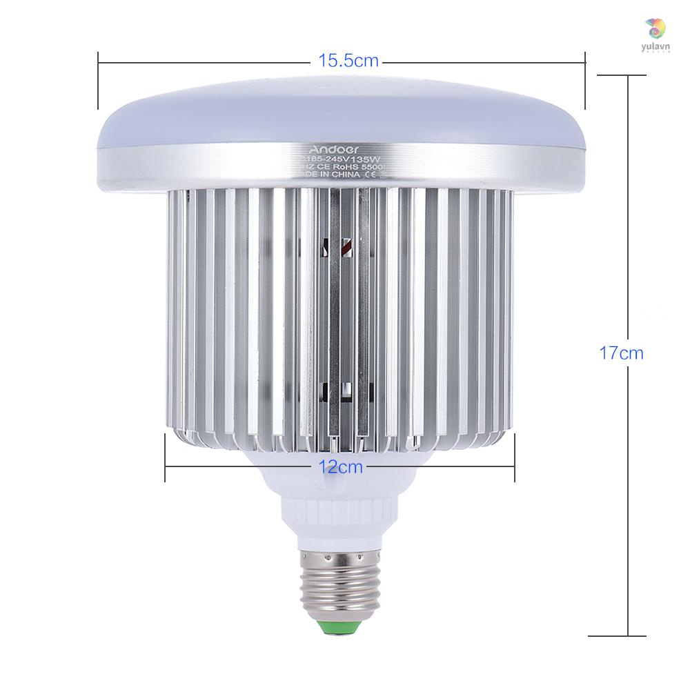 ANDOER Bóng Đèn LED Chụp Ảnh 135W 132 Hạt 5500K E27